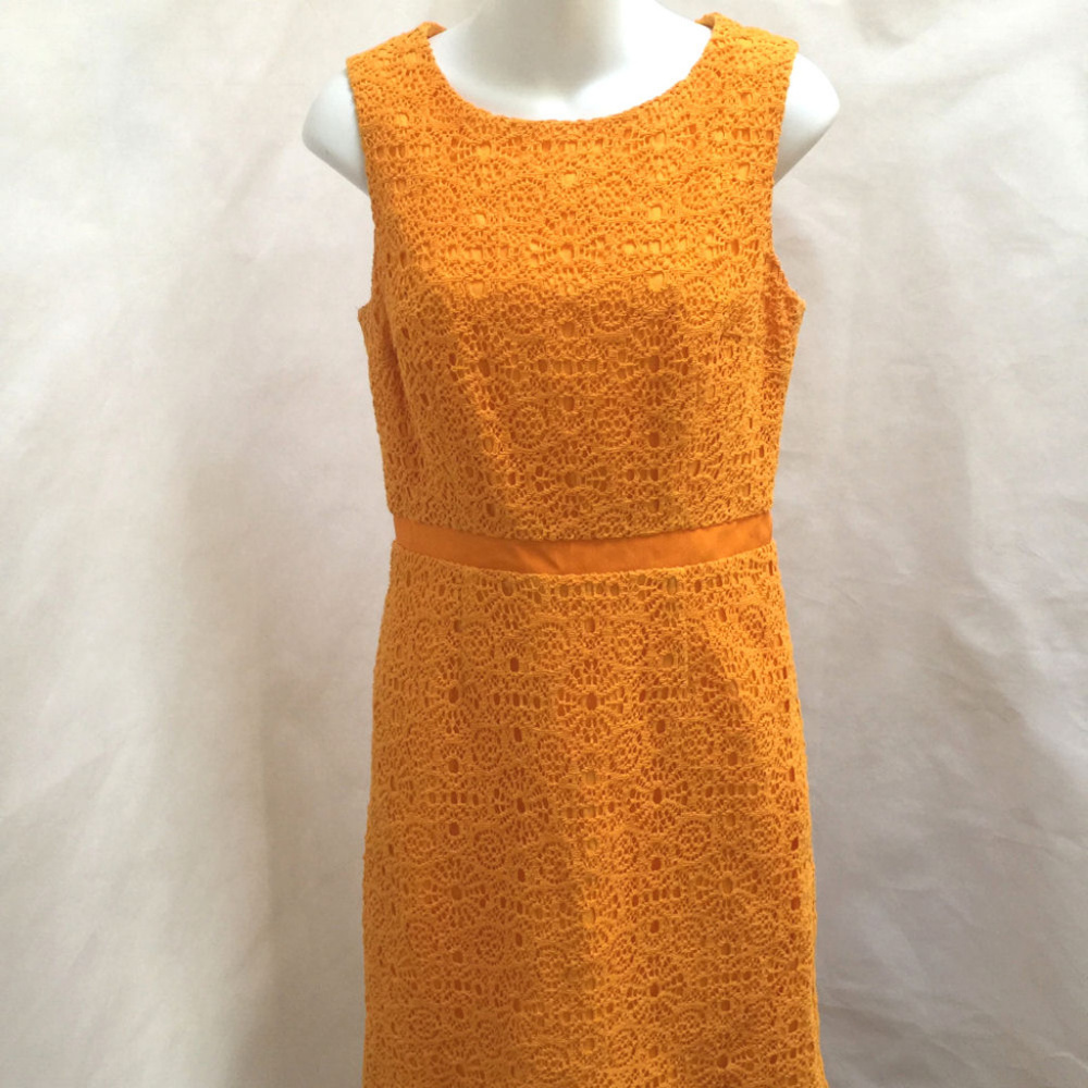 Trina Turk 4 B-Lline Orange Crochet Sheath Dress